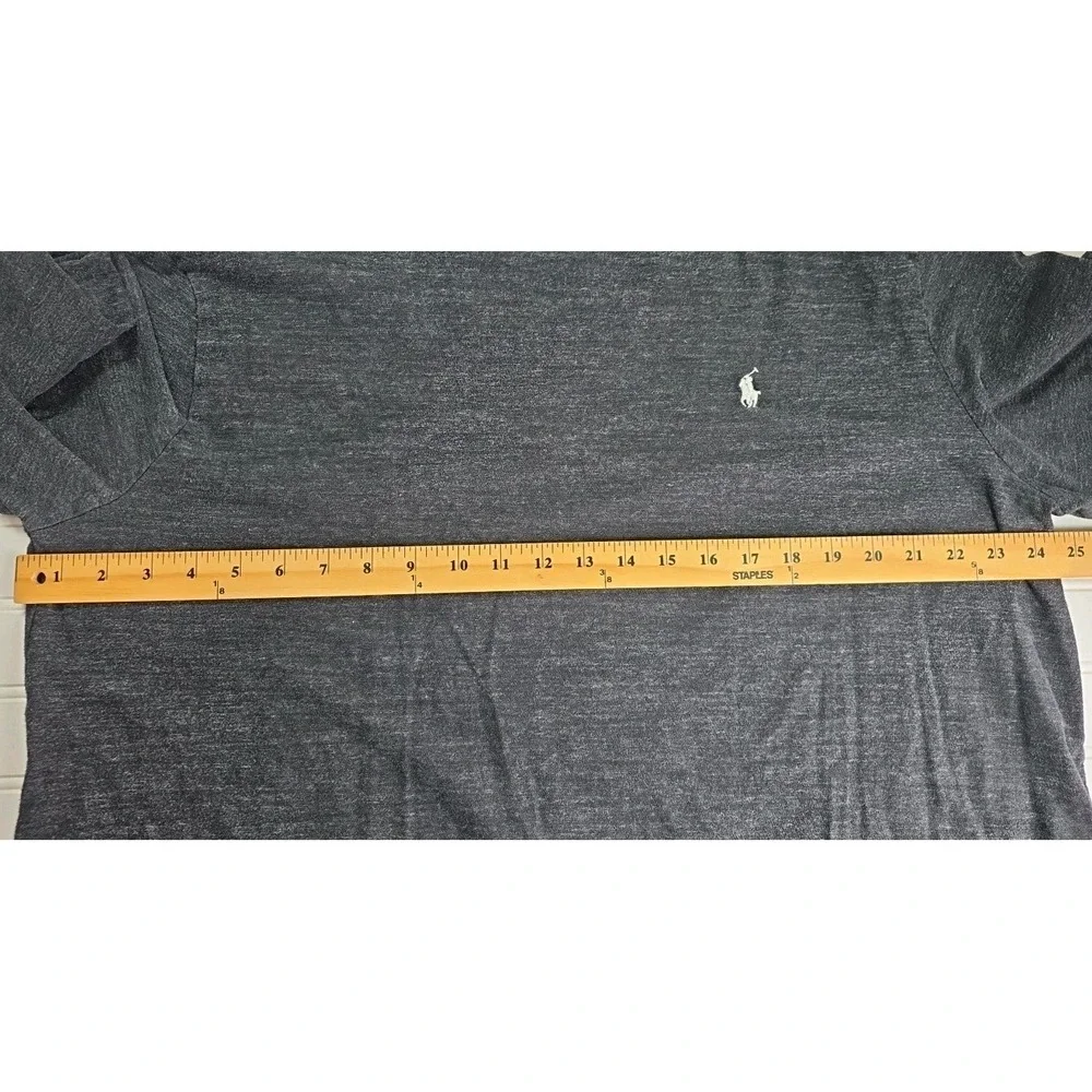 Polo Ralph Lauren Long Sleeve T Shirt Mens Size‎ 2XL Heathered BLACK WHITE Pony